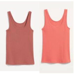 Old Navy First-Layer Rib-Knit Tank Top Bundle Womens Size Small Pink Orange